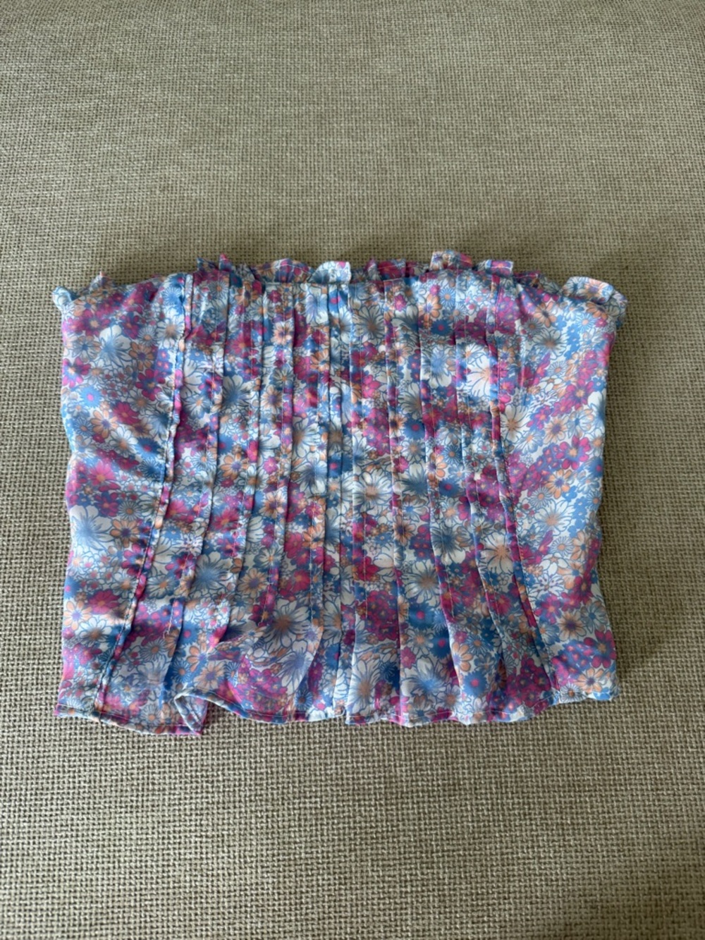 NWT Japna Floral Smocked Corset Crop Top